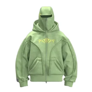sudadera con pasamontañas phantom color verde por delante
